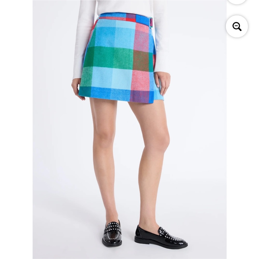 Plaid Mini Skirt in Blue & Green